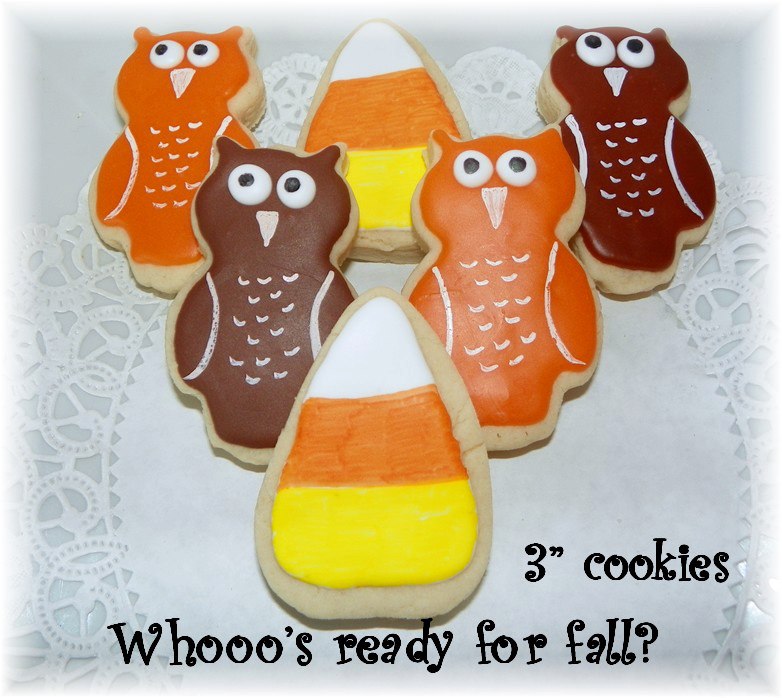 fall owl corn cookie favor