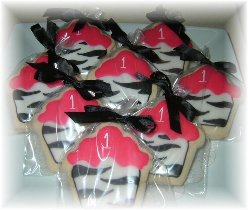 zebra birthday cupcake